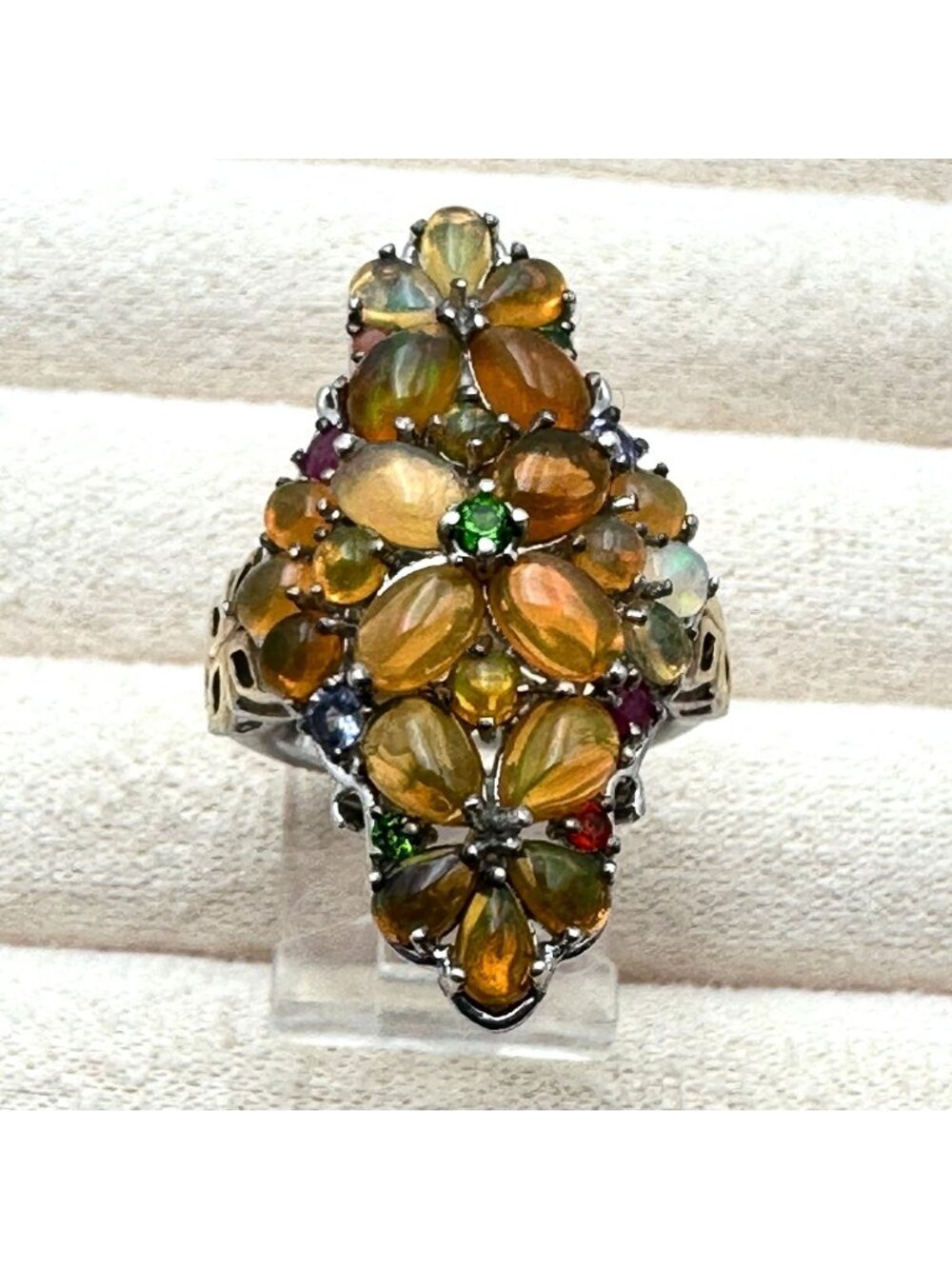 Chuck Clemency Ethiopian Opal Sterling Silver Ring Size 8 Huge